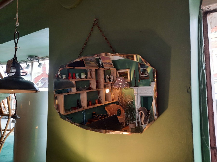 Art Deco Frameless Wall Mirror Circa 1930s