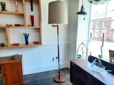 Standard lamp Teak/Brass Circa 1970s.