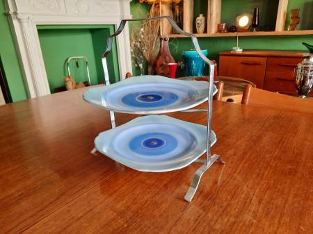 Art Deco Shelley Ware 'Harmony' Two Tier Cake Stand Circa 1930s