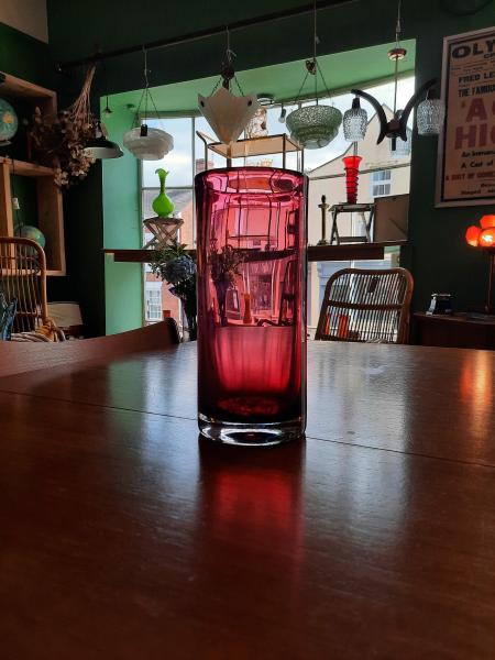 Wedgwood Cranberry Sleeve Glass Vase Circa 1970s
