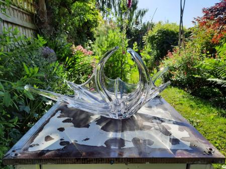 Art Verrier Crystal Glass Table Piece Circa 1970s